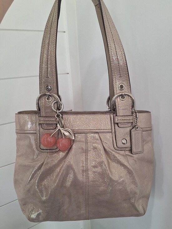 Coach Handbags - Coach Champagne Shimmer Soho Pleated Tote